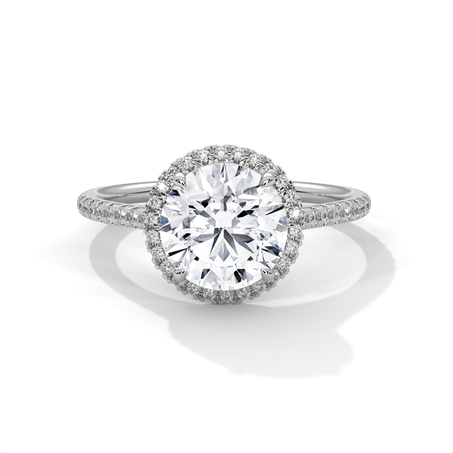 Luminous Halo 2.34 CTW Round-Cut Diamond Engagement Ring | E VVS1