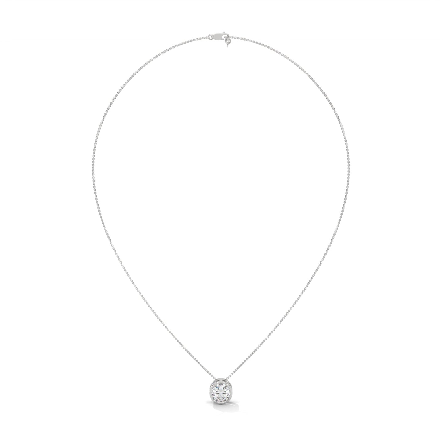Eclipse Radiance Round-Cut Diamond Pendant Necklace 2.00ct | 14K Gold |16”&18” Chain