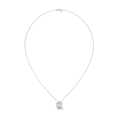 Eclipse Radiance Round-Cut Diamond Pendant Necklace 2.00ct | 14K Gold |16”&18” Chain