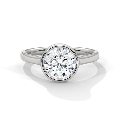 Modern Halo 1.5 CT Round-Cut Lab Grown Diamond Bezel Ring | 1.64 CTW