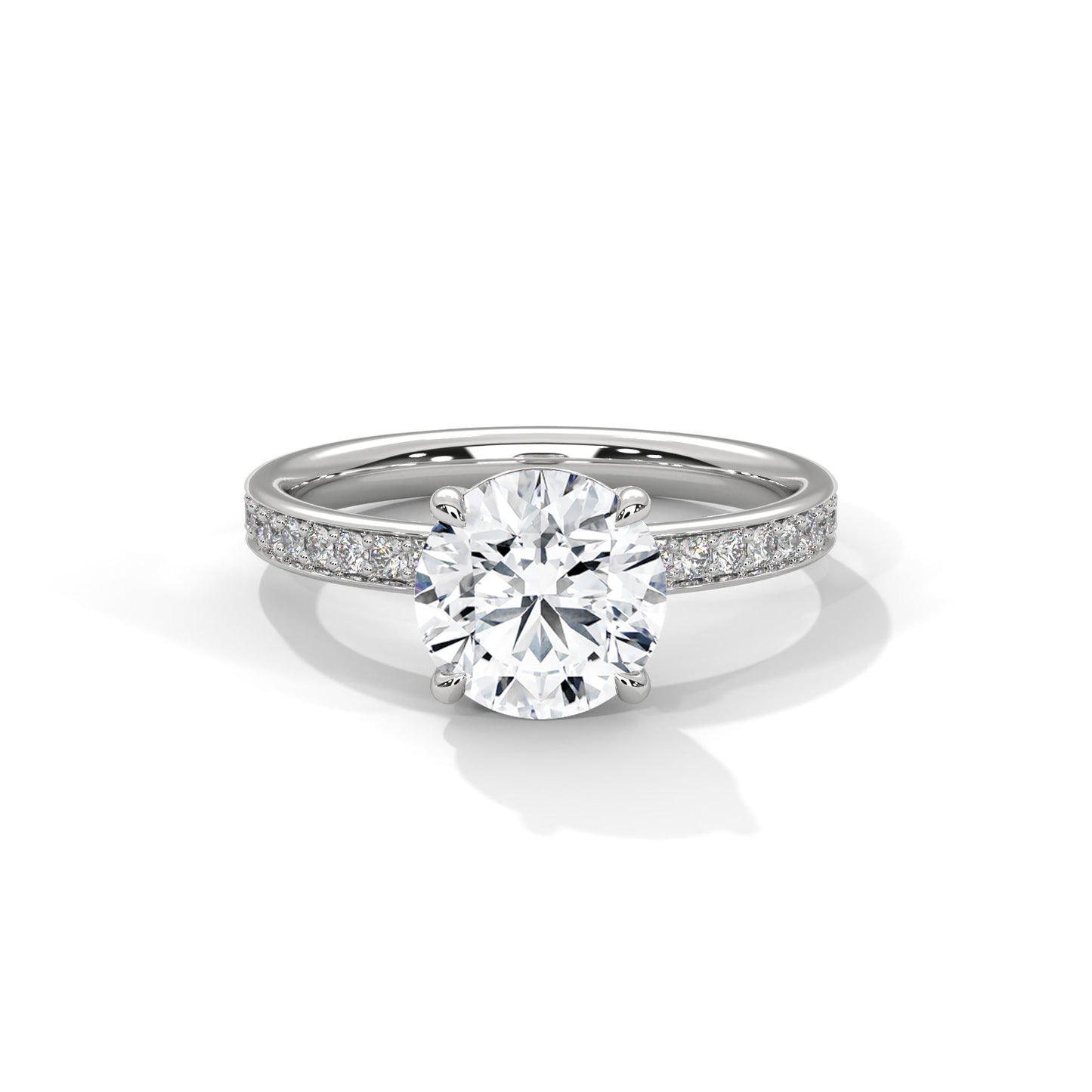 Shiny 1 CT Round-Cut Lab Grown Diamond Pave Ring | 1.46 CTW