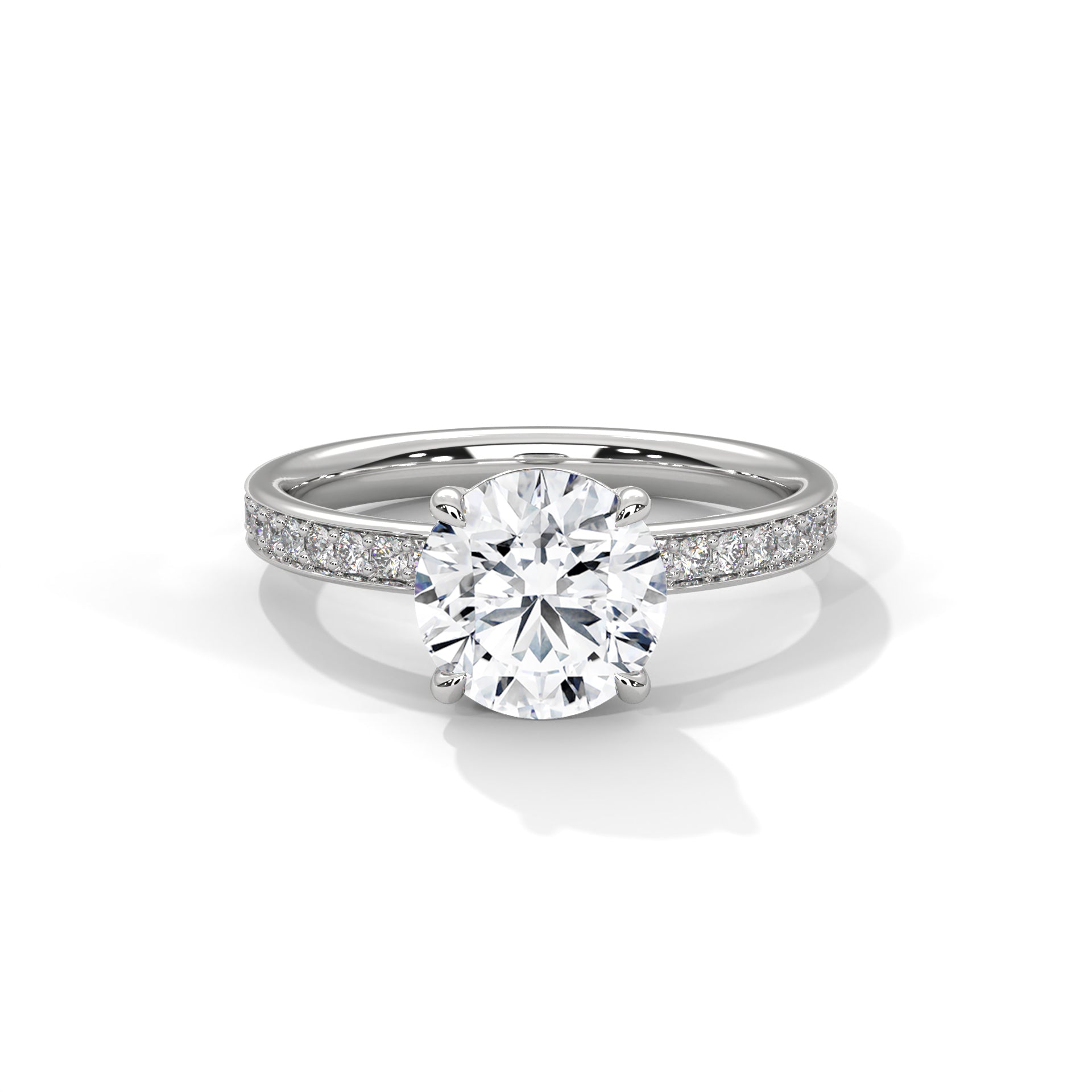 Radiance 2.46 CTW Round-Cut Diamond Pavé Engagement Ring | F-VS1