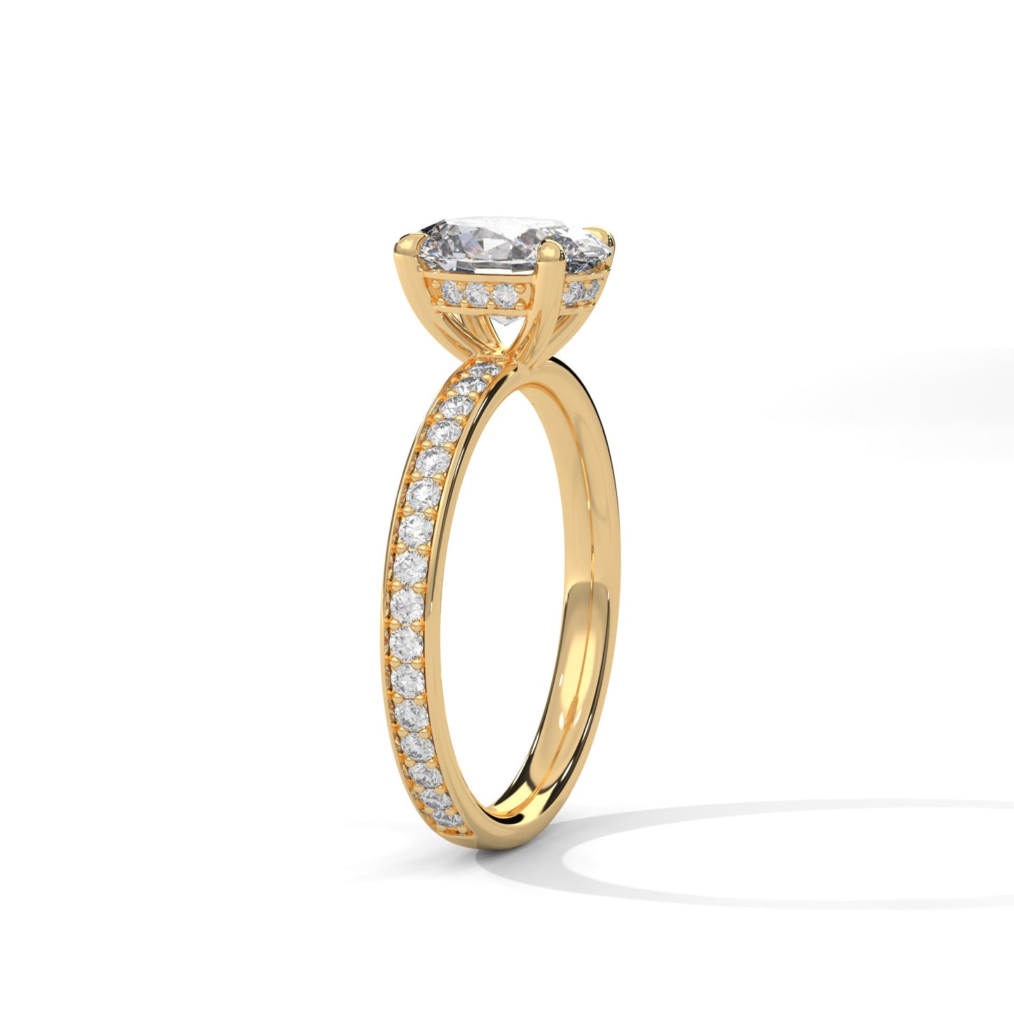Brilliance 3 CT Oval-Cut Lab Grown Diamond Pave Ring | 3.46 CTW