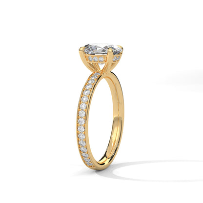 Elegance 1.5 CT Oval-Cut Lab Grown Diamond Pave Ring | 1.96 CTW