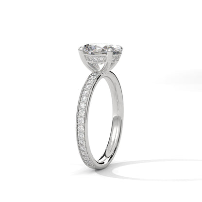 Elegance 1.5 CT Oval-Cut Lab Grown Diamond Pave Ring | 1.96 CTW
