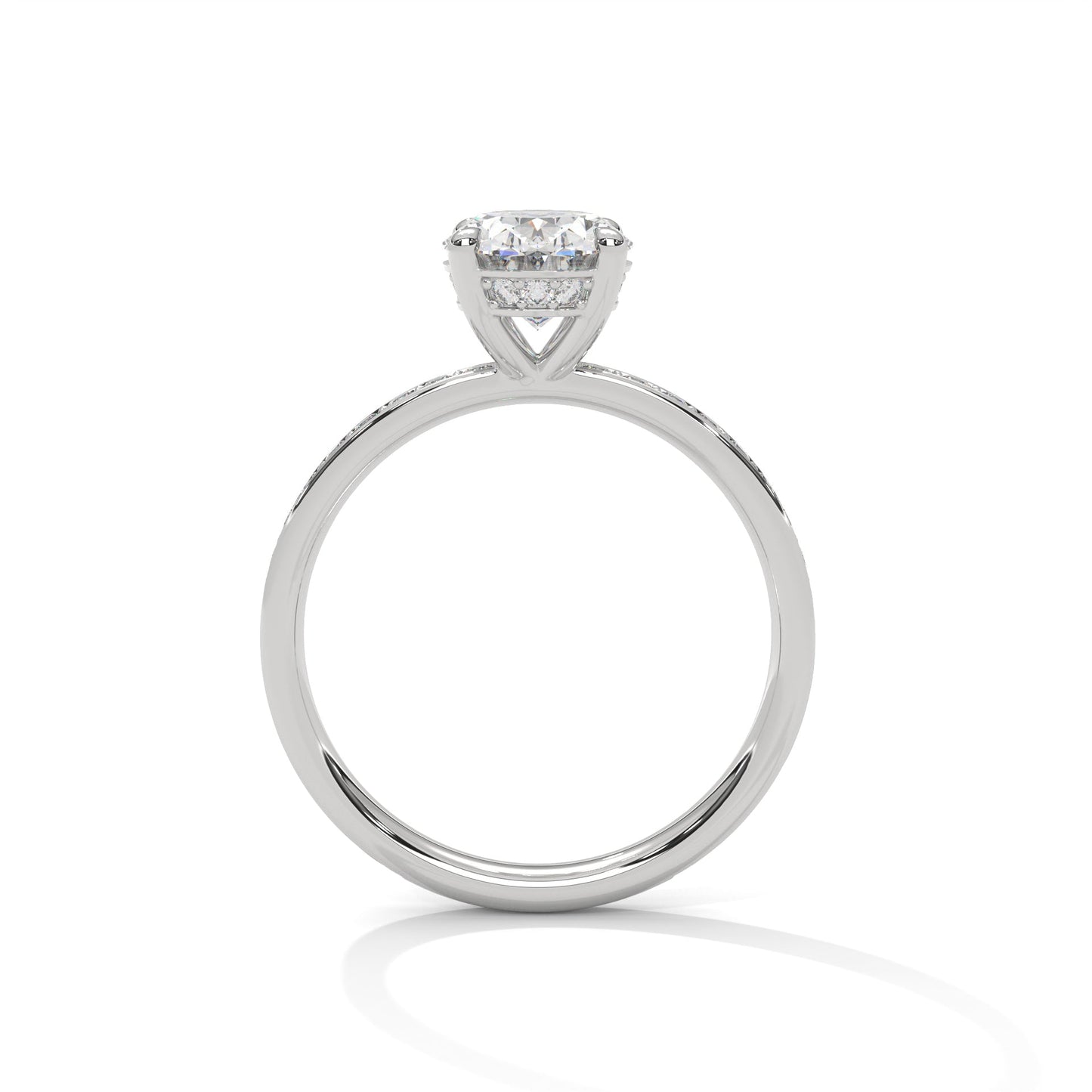 Elegance 1.5 CT Oval-Cut Lab Grown Diamond Pave Ring | 1.96 CTW
