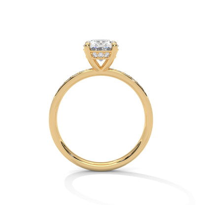 Elegance 1.5 CT Oval-Cut Lab Grown Diamond Pave Ring | 1.96 CTW