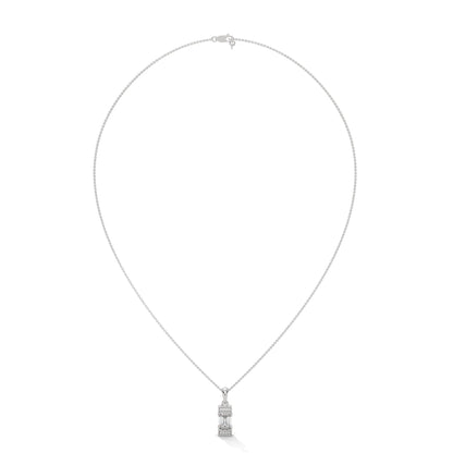 Regal Radiance: 14K Gold Emerald-Cut Diamond Pendant Necklace | 1.04 CTW