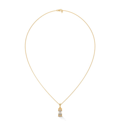 Regal Radiance: 14K Gold Emerald-Cut Diamond Pendant Necklace | 1.04 CTW