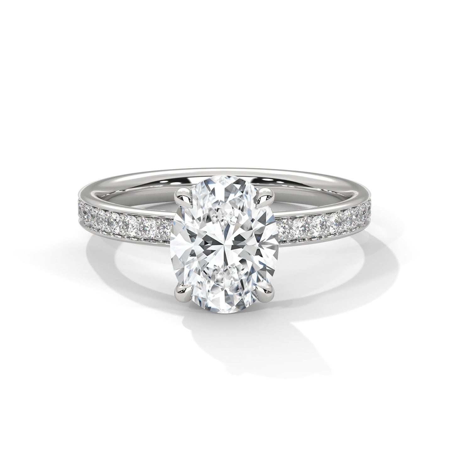 Elegance 1.5 CT Oval-Cut Lab Grown Diamond Pave Ring | 1.96 CTW