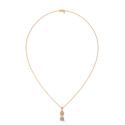 Regal Radiance: 14K Gold Emerald-Cut Diamond Pendant Necklace | 1.04 CTW