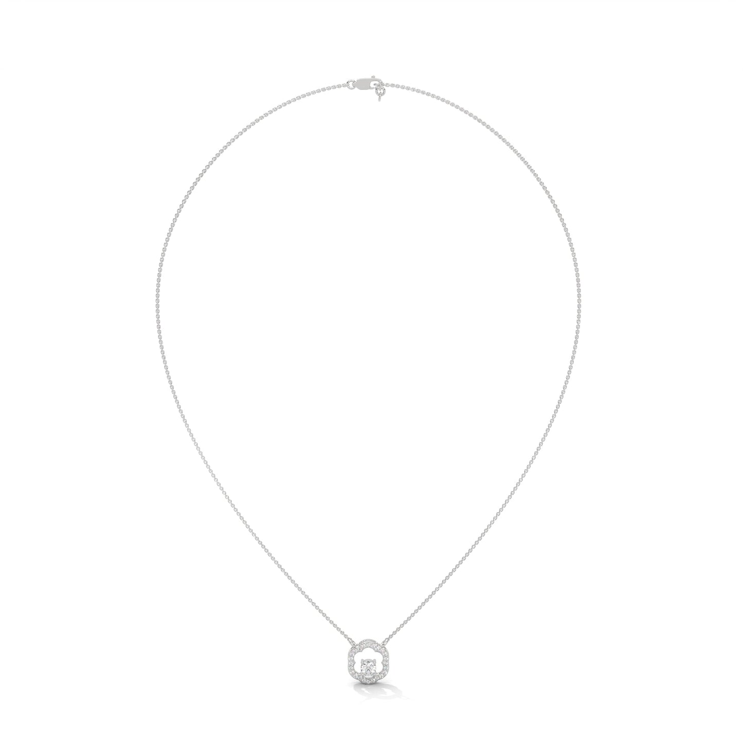 Floral Bloom: 14K Gold Round-Cut Diamond Flower Pendant Necklace | 0.32 CTW