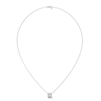 Timeless Halo: 14K Gold Round-Cut Diamond Halo Pendant Necklace | 0.33CTW