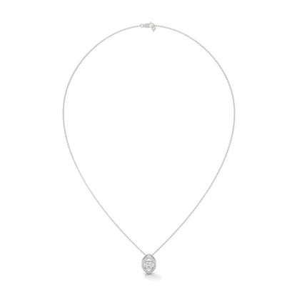 Ethereal Glow: Gold Floating Halo Diamond Pendant Necklace| 0.64 CTW
