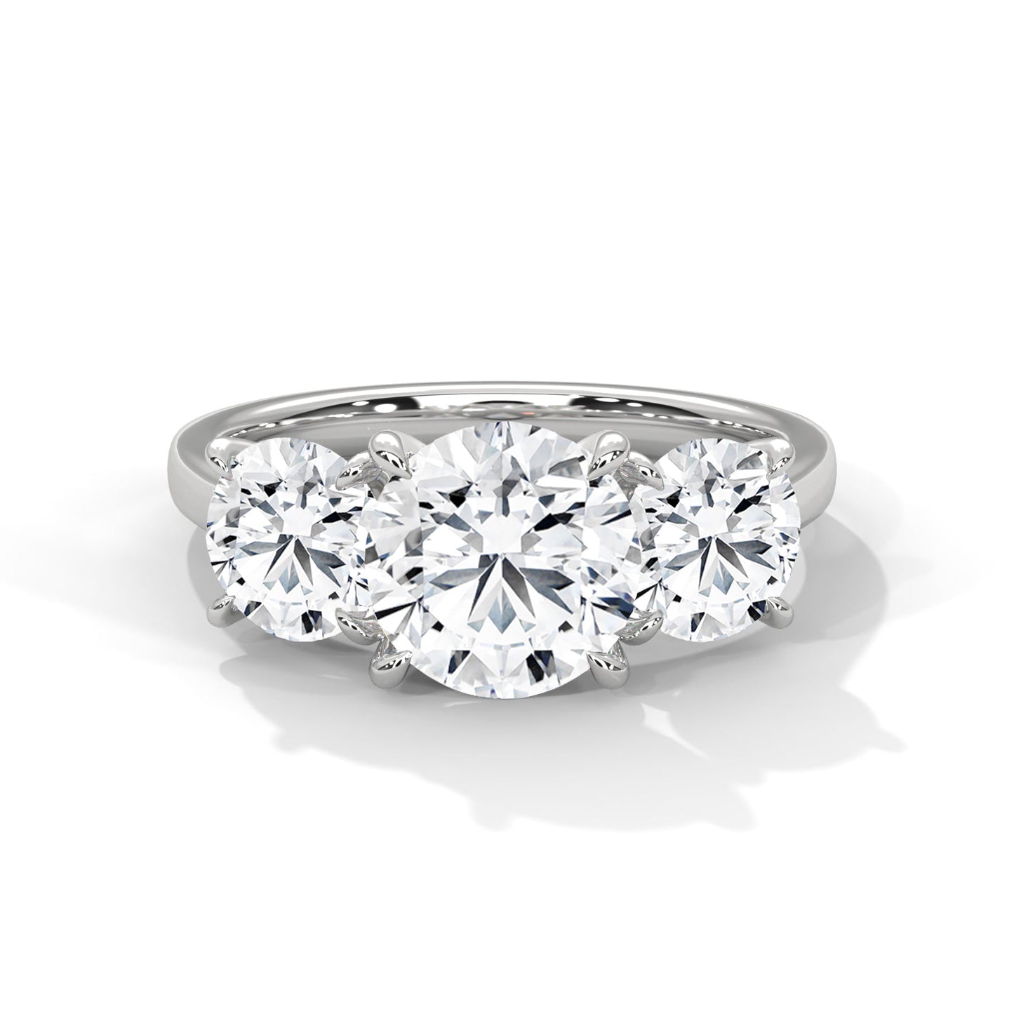 Timeless Three-Stone 3.68 CTW Round Diamond Ring | E VSS1