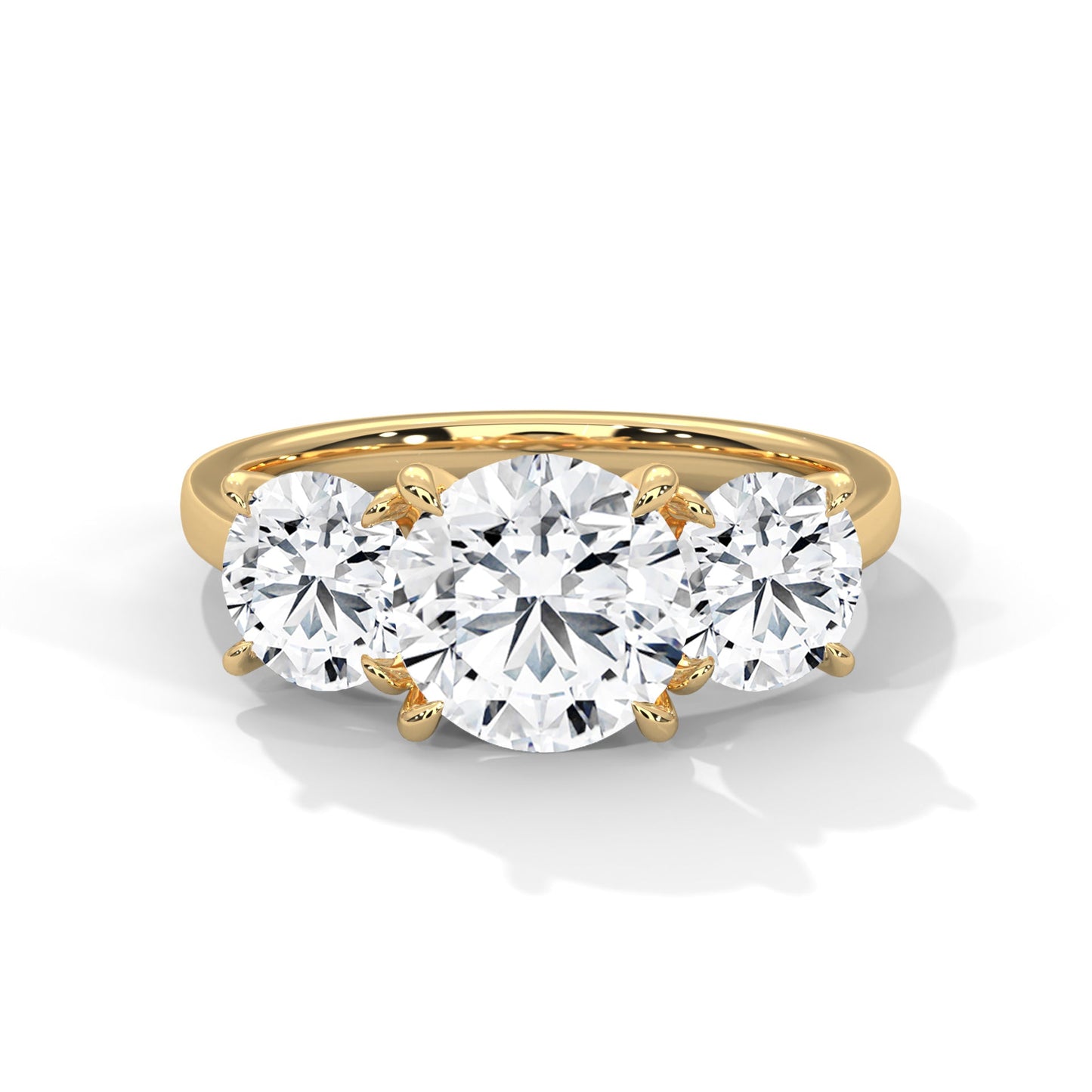 Timeless Three-Stone 3.68 CTW Round Diamond Ring | E VSS1