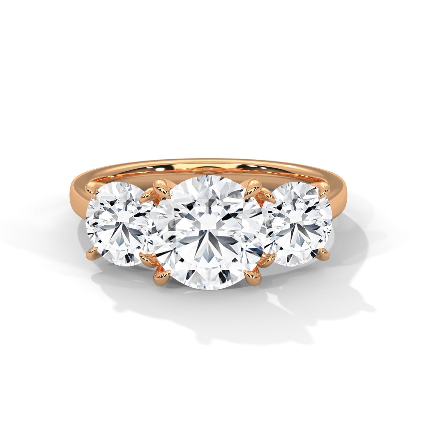 Velora 1ct Round Lab-Grown Diamond Three-Stone Engagement Ring | 2.0 CTW