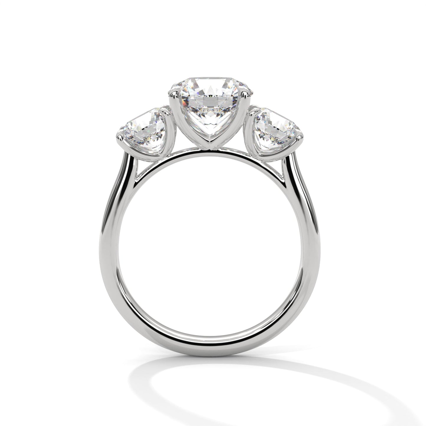 Timeless Three-Stone 3.68 CTW Round Diamond Ring | E VSS1