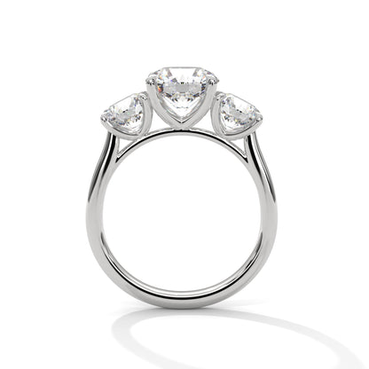 Timeless Three-Stone 3.68 CTW Round Diamond Ring | E VSS1
