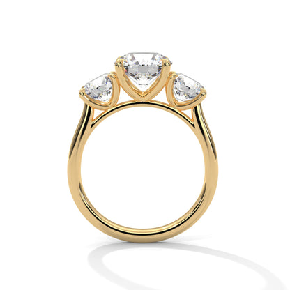 Velora 1ct Round Lab-Grown Diamond Three-Stone Engagement Ring | 2.0 CTW