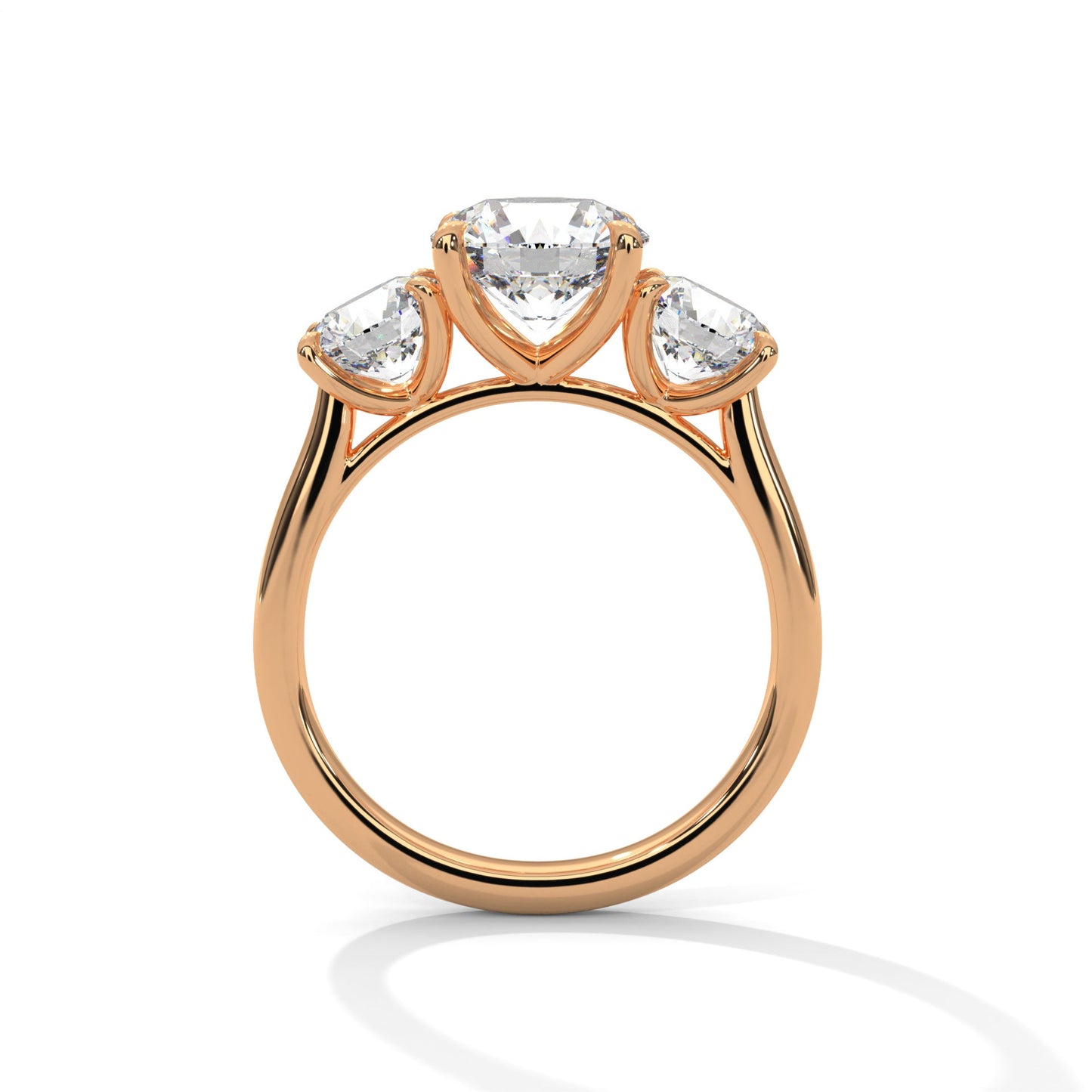 Timeless Three-Stone 3.68 CTW Round Diamond Ring | E VSS1