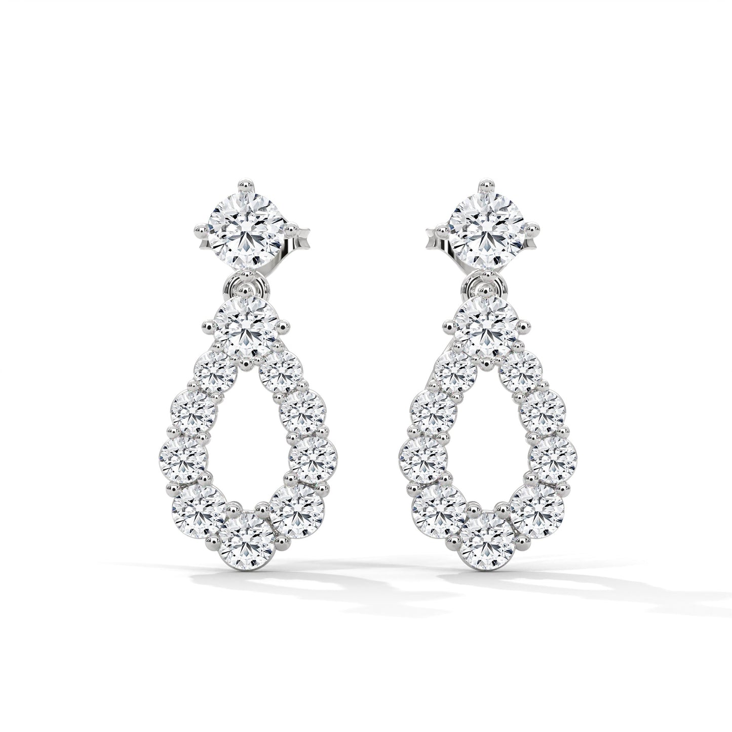 Teardrop Diamond Dangle Earrings | 0.85 CTW | 14K-18K Gold