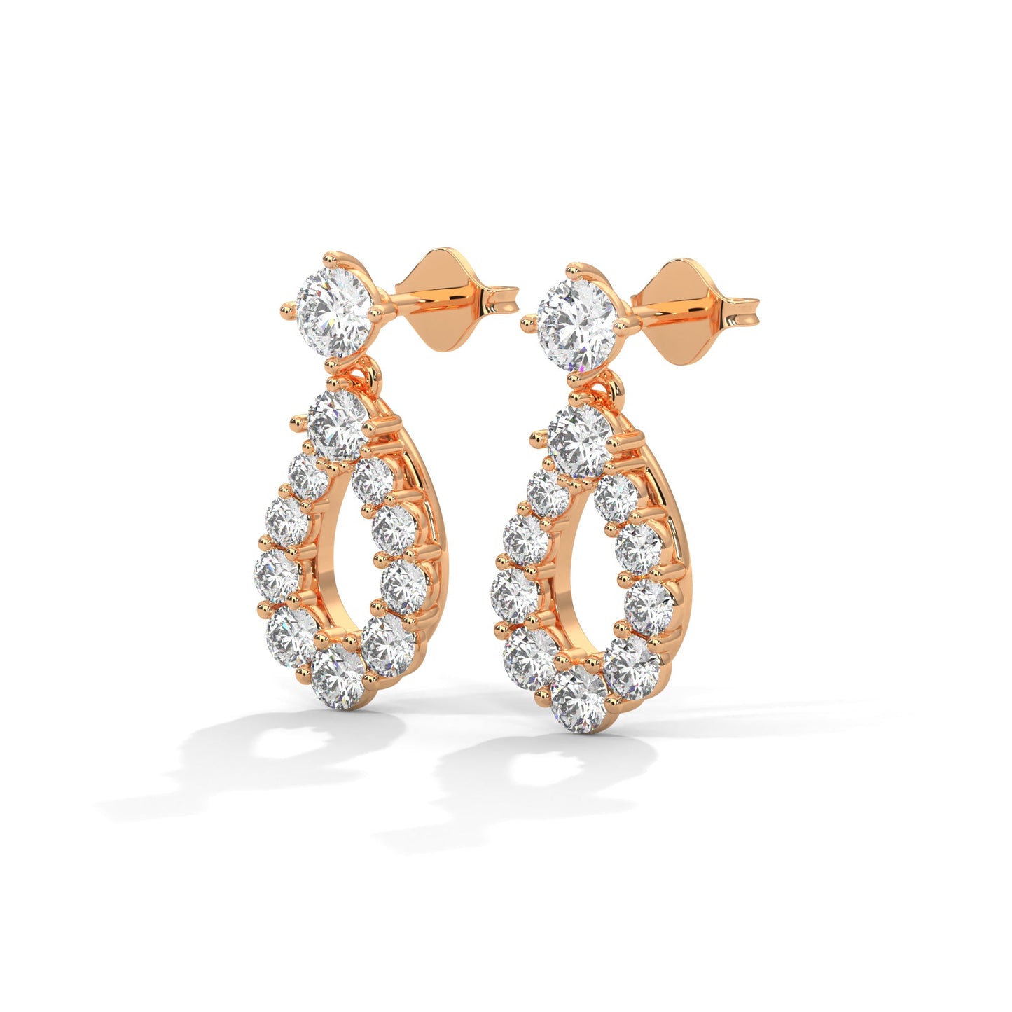 Teardrop Diamond Dangle Earrings | 0.85 CTW | 14K-18K Gold