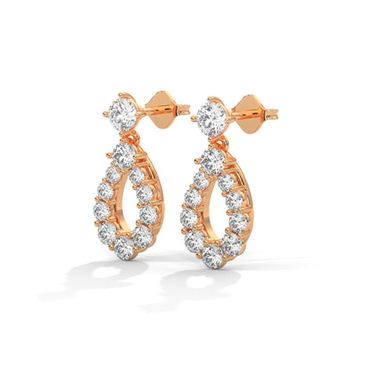 Teardrop Diamond Dangle Earrings | 0.85 CTW | 14K-18K Gold