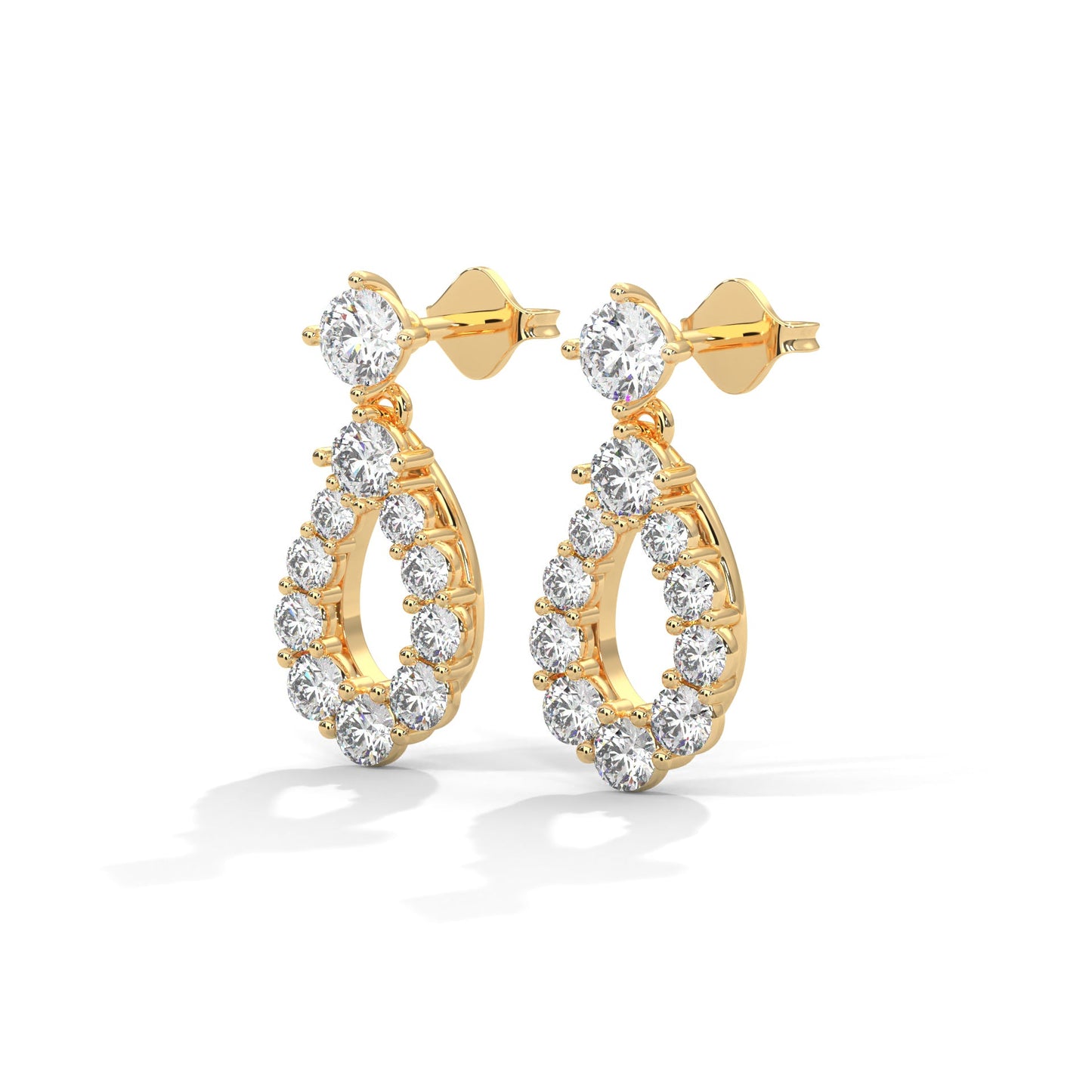 Teardrop Diamond Dangle Earrings | 0.85 CTW | 14K-18K Gold
