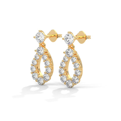 Teardrop Diamond Dangle Earrings | 0.85 CTW | 14K-18K Gold