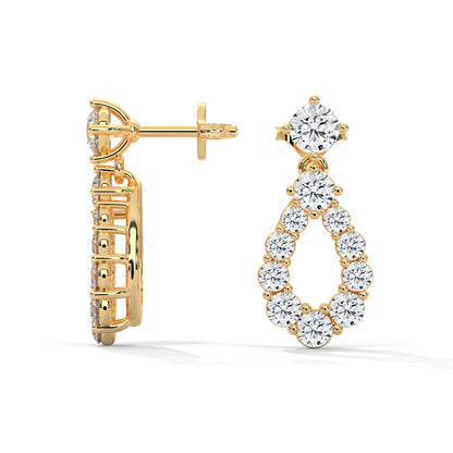 Teardrop Diamond Dangle Earrings | 0.85 CTW | 14K-18K Gold