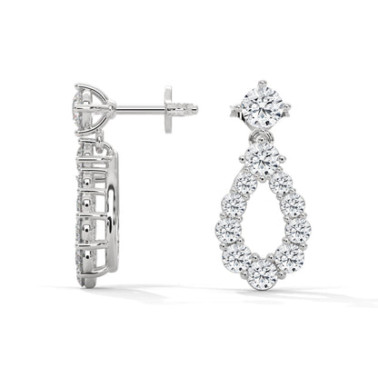 Teardrop Diamond Dangle Earrings | 0.85 CTW | 14K-18K Gold