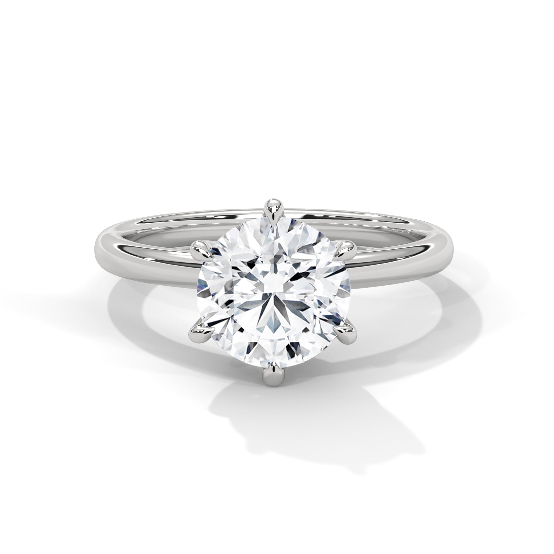 Eternal Elegance 2 CT Round Cut Diamond Solitaire Ring | 14K & 18K Gold