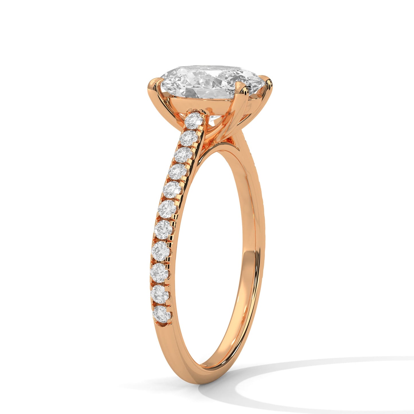 Celestial Grace 1 CT Oval-Cut Lab Grown Diamond Pave Ring | 1.22 CTW
