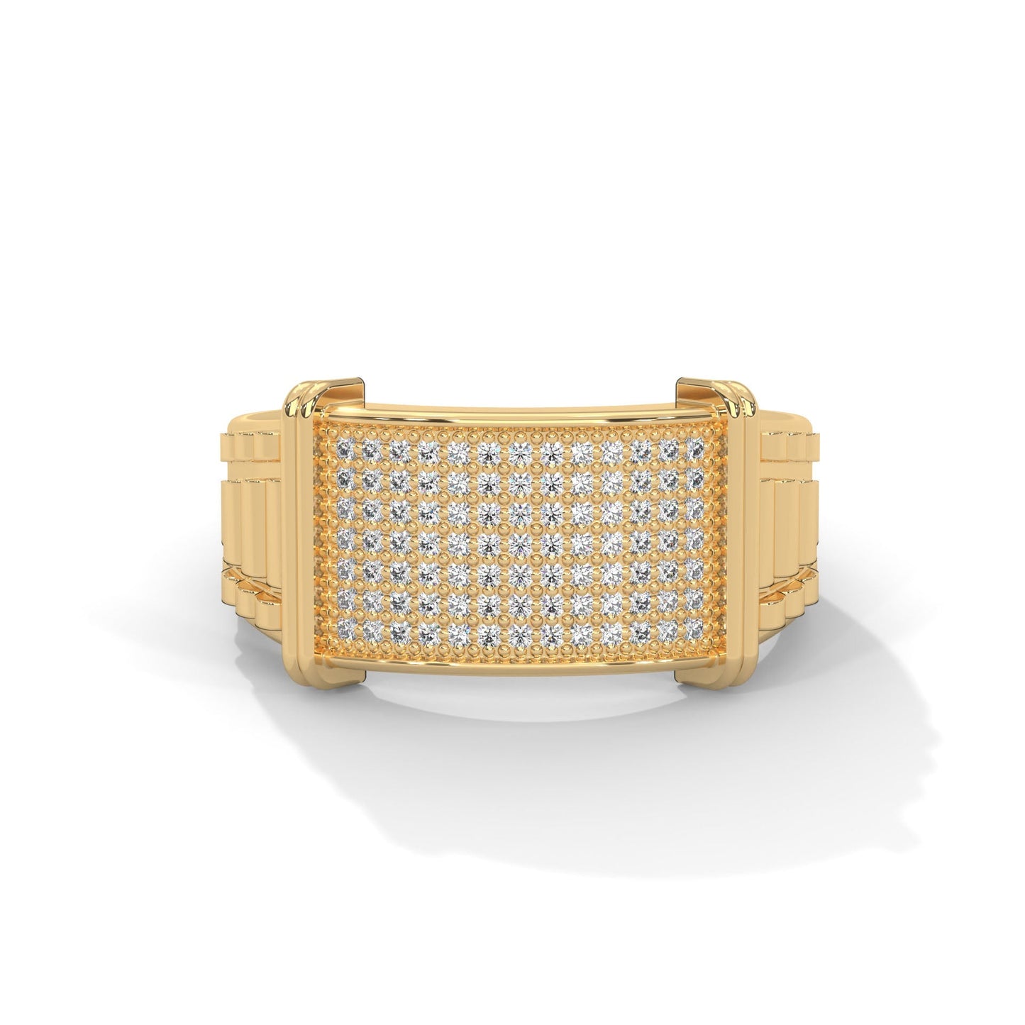 Dominus 0.46 CTW Round Lab-Grown Diamond Rectangular Men's Ring