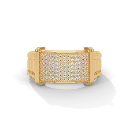 Dominus 0.46 CTW Round Lab-Grown Diamond Rectangular Men's Ring