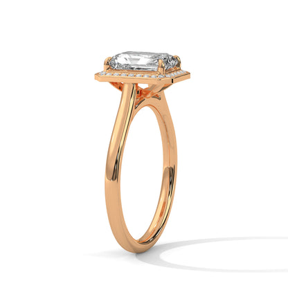 Ethereal 2.15 CTW Emerald-Cut Lab-Grown Diamond Halo Ring | E-VS1