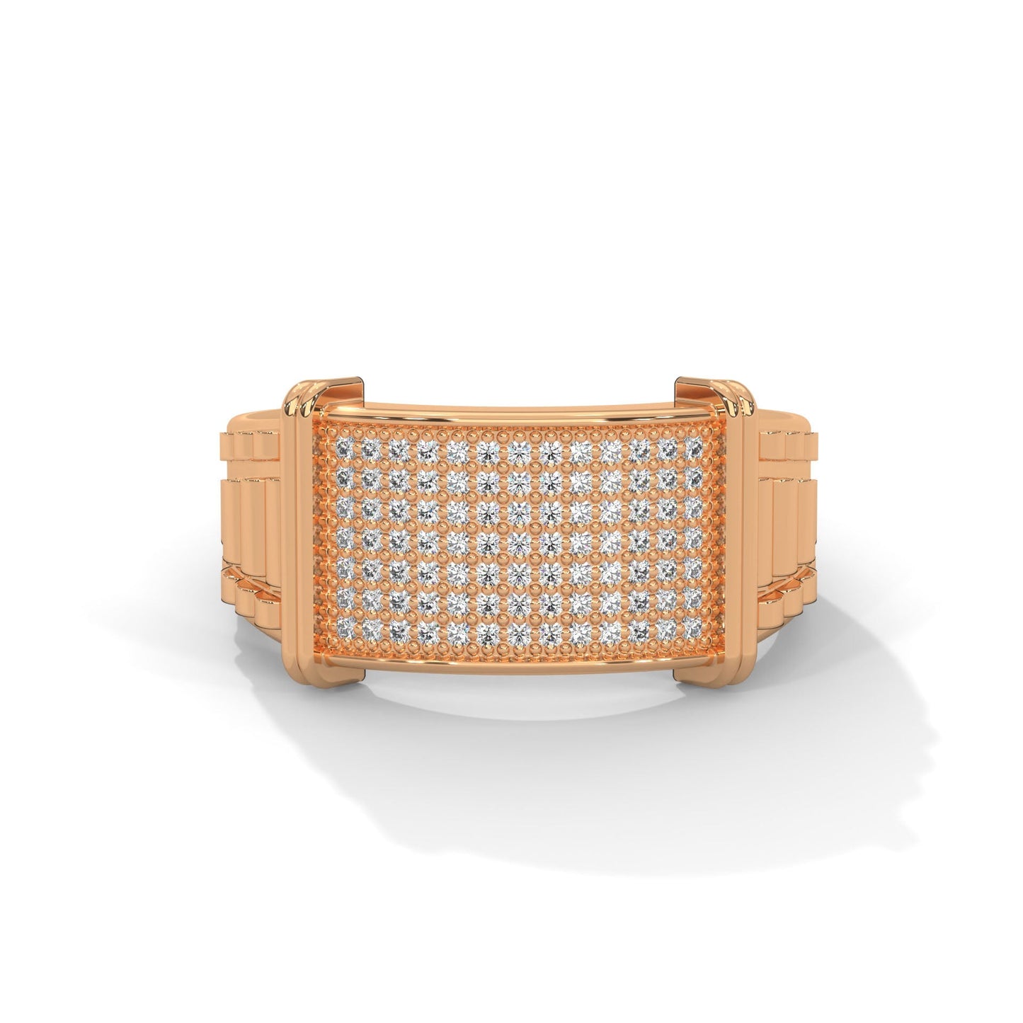 Dominus 0.46 CTW Round Lab-Grown Diamond Rectangular Men's Ring