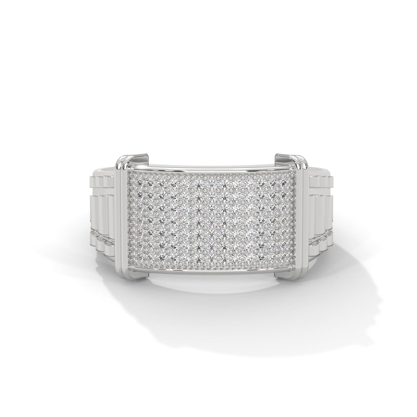 Dominus 0.46 CTW Round Lab-Grown Diamond Rectangular Men's Ring