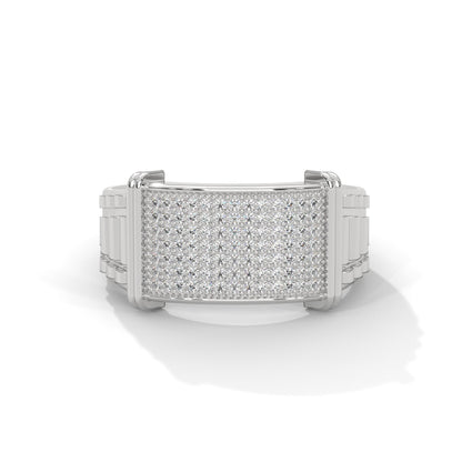 Dominus 0.46 CTW Round Lab-Grown Diamond Rectangular Men's Ring