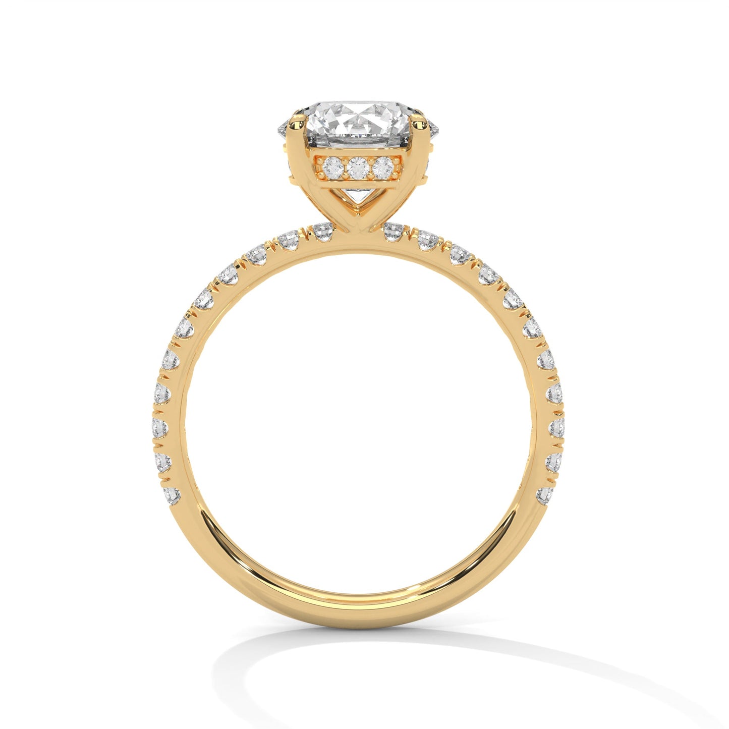 Odessa 1ct Round Lab-Grown Diamond Pave Engagement Ring | 1.47 CTW