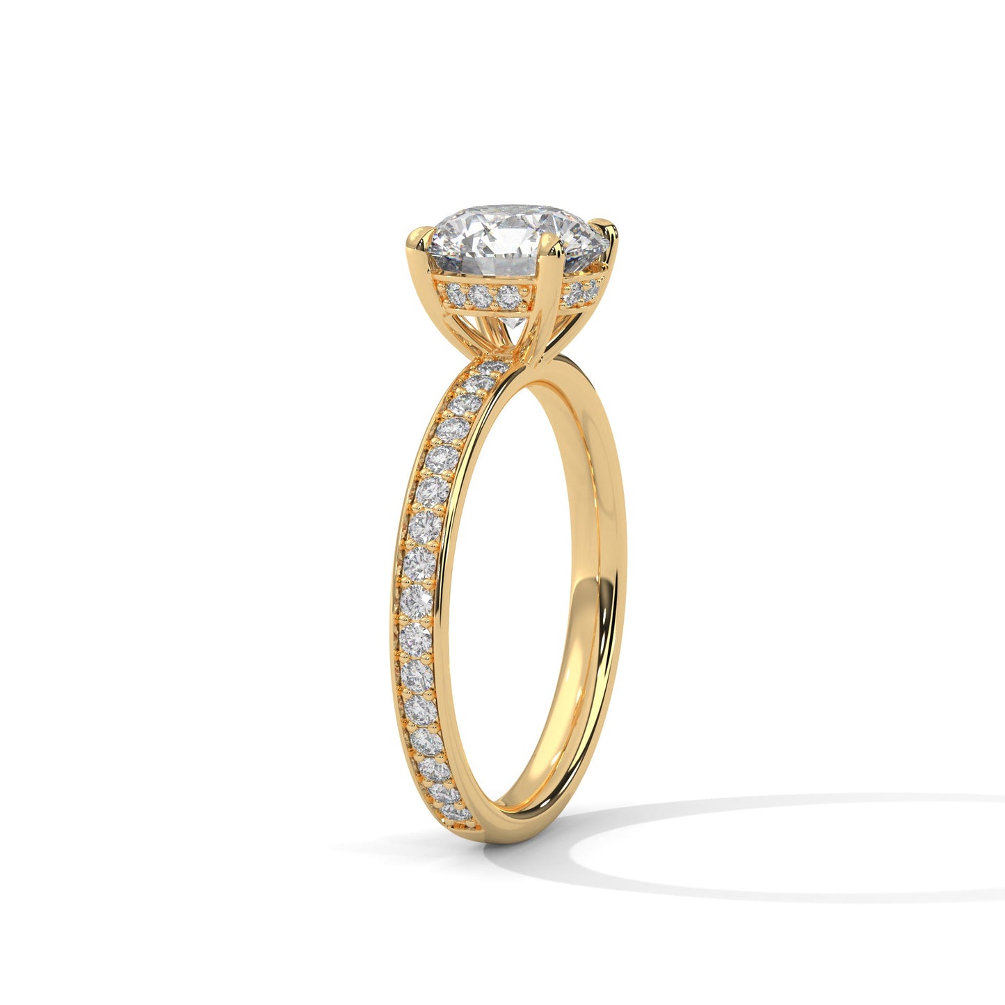 Radiance 2.46 CTW Round-Cut Diamond Pavé Engagement Ring | F-VS1