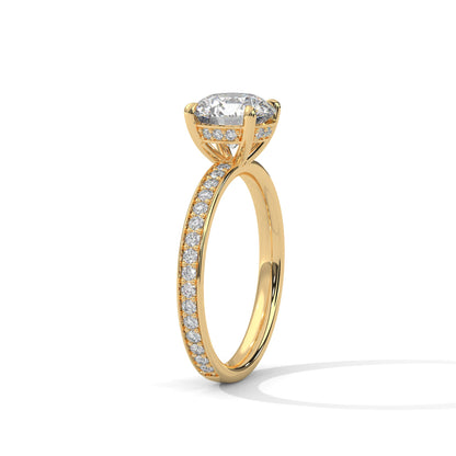 Radiance 2.46 CTW Round-Cut Diamond Pavé Engagement Ring | F-VS1