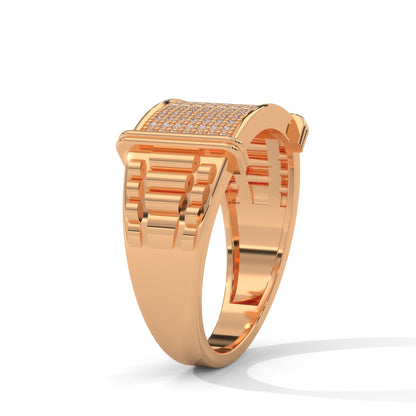 Dominus 0.46 CTW Round Lab-Grown Diamond Rectangular Men's Ring