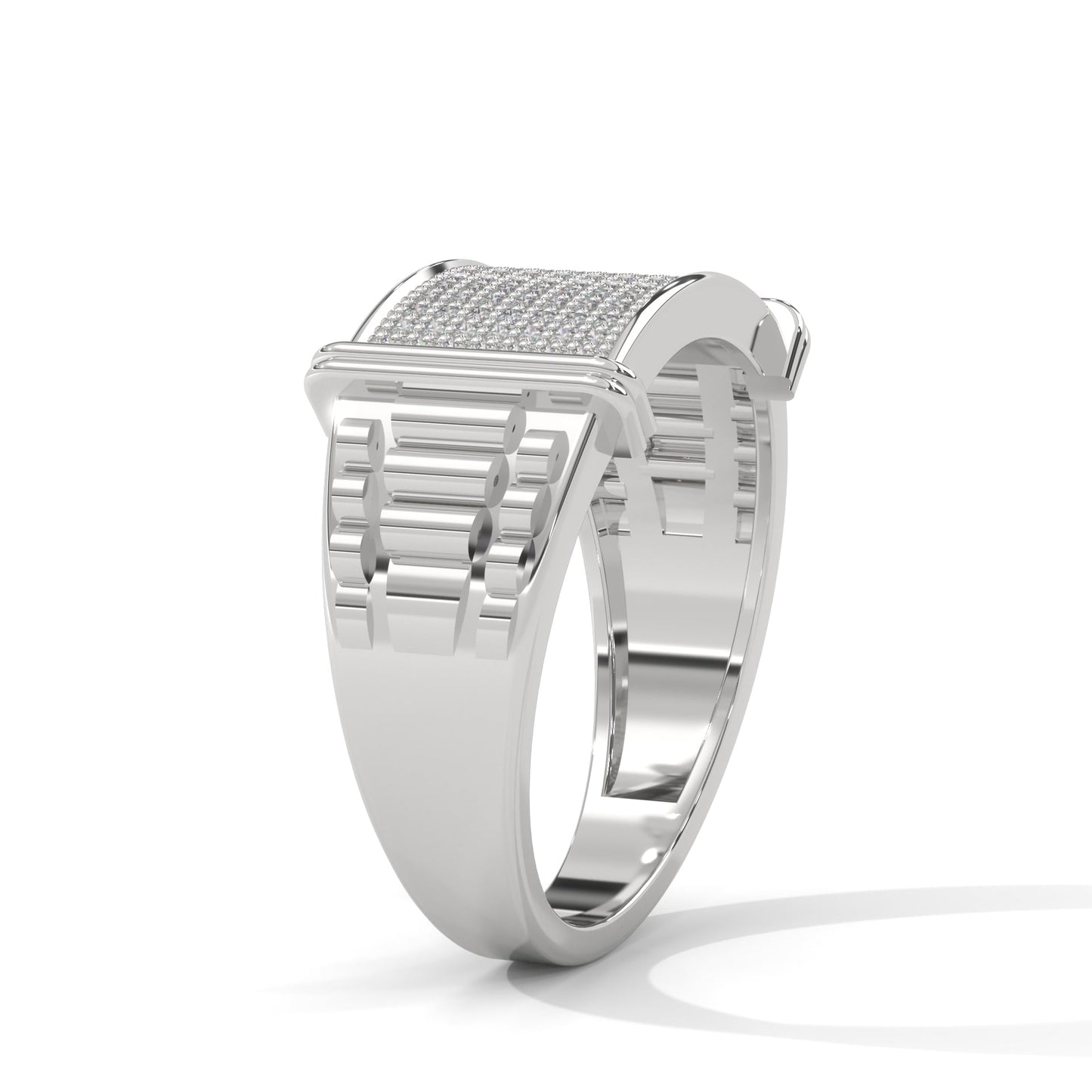 Dominus 0.46 CTW Round Lab-Grown Diamond Rectangular Men's Ring
