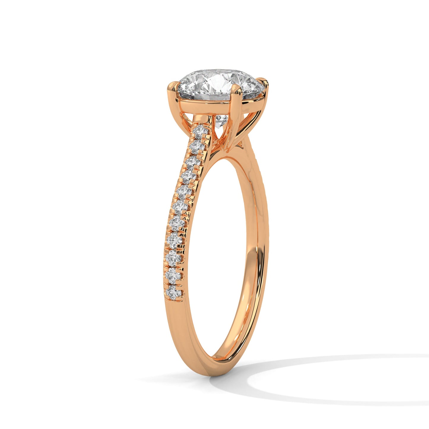 Radiant Harmony 1.5 CT Round-Cut Lab Grown Diamond Pave Ring | 1.72 CTW