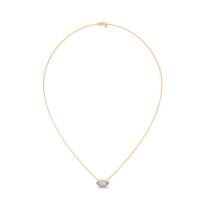 Marquise-Cut Diamond Pendant Necklace 0.85ct E-VS1 | 14K Gold |16”&18” Chain