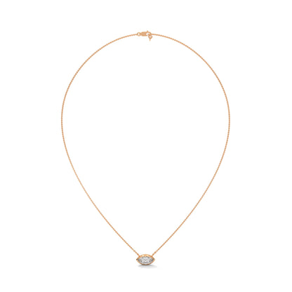 Marquise-Cut Diamond Pendant Necklace 0.85ct E-VS1 | 14K Gold |16”&18” Chain