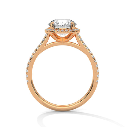 Radiance Halo 2.36 CTW Cushion-Cut Diamond Engagement Ring | F-VS1