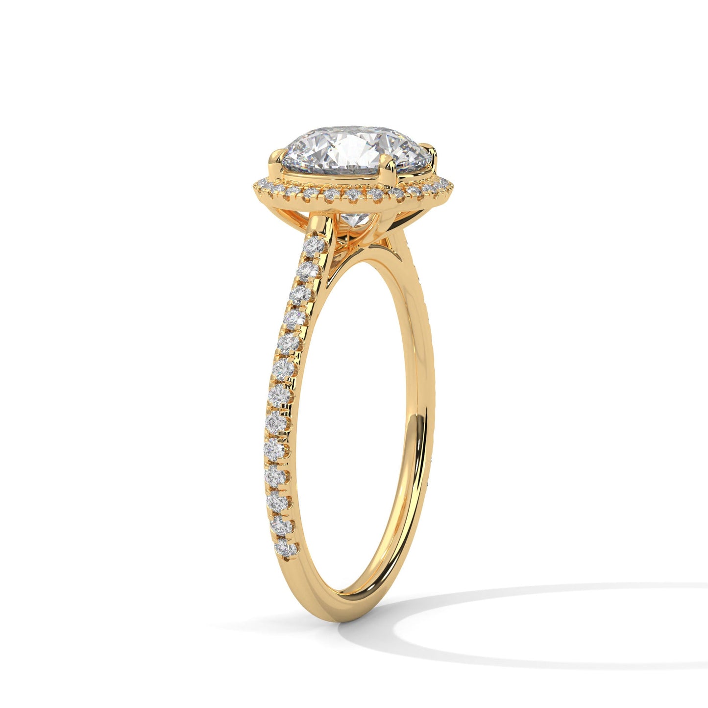 Luminous Halo 2.34 CTW Round-Cut Diamond Engagement Ring | E VVS1